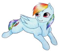 Size: 974x820 | Tagged: safe, artist:twixyamber, rainbow dash, g4, female, solo, traditional art