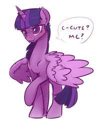 Size: 2336x2846 | Tagged: safe, artist:inlucidreverie, twilight sparkle, alicorn, pony, g4, cute, embarrassed, female, high res, i'm not cute, mare, solo, speech, twiabetes, twilight sparkle (alicorn)