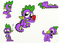 Size: 1024x750 | Tagged: safe, artist:littleflaky, spike, dog, equestria girls, g4, derp face, egg, gem, male, on back, simple background, solo, spike the dog