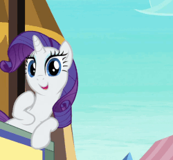 Size: 506x469 | Tagged: safe, screencap, rarity, pony, g4, the crystal empire, animated, female, pointing, pointing rarity