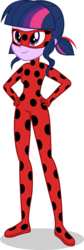 Size: 2000x5947 | Tagged: safe, artist:ambassad0r, sci-twi, twilight sparkle, equestria girls, g4, becoming what you fear, bodysuit, clothes, crossover, female, hilarious in hindsight, irony, ladybug (miraculous ladybug), miraculous ladybug, simple background, solo, transparent background, vector