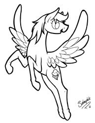 Size: 2550x3300 | Tagged: safe, artist:selenophile, rainbow dash, g4, cute, female, flying, high res, monochrome, open mouth, solo, wip