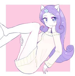 Size: 642x649 | Tagged: safe, artist:nemucure, rarity, anthro, g4, female, looking at you, solo