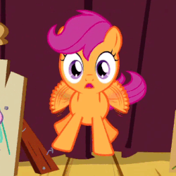 Size: 336x336 | Tagged: safe, screencap, scootaloo, pegasus, pony, flight to the finish, g4, :o, animated, buzzing wings, confused, cute, cutealoo, female, filly, flapping, flapping wings, floating, foal, open mouth, spread wings, surprised, wings