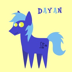 Size: 1000x1000 | Tagged: safe, artist:princesstempestgale, oc, oc only, oc:dayandey, earth pony, pony, blue, math, pointy ponies, solo, vector