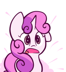 Size: 1000x1100 | Tagged: safe, artist:spikedmauler, sweetie belle, pony, unicorn, g4, female, floppy ears, go ask sweetie belle, one ear down, open mouth, reaction image, shock, shocked, simple background, solo, surprised, transparent background