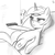 Size: 666x665 | Tagged: safe, artist:ehfa, bon bon, lyra heartstrings, sweetie drops, earth pony, pony, unicorn, g4, bon bon is not amused, female, mare, monochrome, remote, remote control