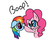 Size: 1024x853 | Tagged: safe, artist:chrispy248, pinkie pie, rainbow dash, g4, boop, eye contact, floppy ears, smiling