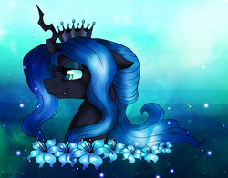 Size: 2000x1570 | Tagged: safe, artist:jess-choco88, queen chrysalis, changeling, changeling queen, g4, female, flower, solo