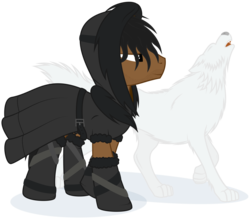 Size: 3424x3000 | Tagged: safe, artist:rusilis, dire wolf, werewolf, a song of ice and fire, game of thrones, ghost (got), jon snow, ponified