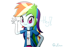 Size: 1800x1333 | Tagged: safe, artist:graytyphoon, rainbow dash, equestria girls, g4, female, hey, looking at you, solo