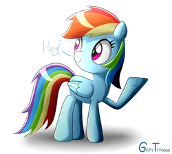 Size: 1900x1700 | Tagged: safe, artist:graytyphoon, rainbow dash, g4, female, hey, solo, waving