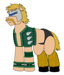 Size: 717x850 | Tagged: safe, artist:combatkaiser, hulk hogan, kinnikuman, kinnikuman nisei, mask, neptuneman, ponified, simple background, transparent background, ultimate muscle