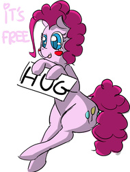 Size: 800x1050 | Tagged: safe, artist:dragoncircle, pinkie pie, g4, blushing, bronybait, cute, female, free hugs, hug, solo