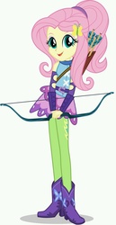 Size: 736x1424 | Tagged: safe, fluttershy, equestria girls, g4, my little pony equestria girls: friendship games, official, archery, bow (weapon), female, solo