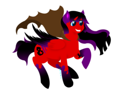 Size: 2550x1968 | Tagged: safe, artist:luperpony13, oc, oc only, oc:blue star, original species, blue star, commission, donut steel, red and black oc, solo, splatter