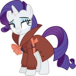 Size: 10039x10063 | Tagged: safe, artist:fruft, rarity, g4, rarity investigates, .svg available, absurd resolution, clothes, coat, detective, detective rarity, female, raised eyebrow, simple background, solo, transparent background, vector