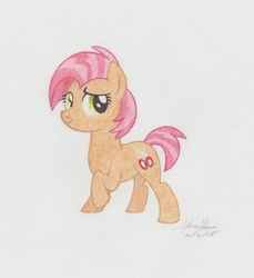 Size: 1024x1119 | Tagged: safe, artist:soulsliver249, babs seed, g4, cutie mark, female, solo, traditional art