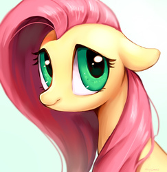 Size: 1500x1545 | Tagged: safe, artist:rocy canvas, fluttershy, g4, female, floppy ears, portrait, simple background, solo, white background