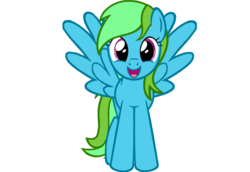 Size: 1822x1255 | Tagged: safe, oc, oc only, oc:aura specs, pegasus, pony, excited, looking at you, multicolored iris, simple background, smiling, solo, transparent background, wingboner