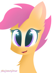 Size: 2448x3264 | Tagged: safe, artist:theotherdash, scootaloo, g4, female, high res, open mouth, portrait, simple background, solo, white background