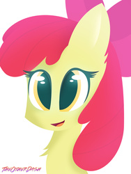 Size: 2448x3264 | Tagged: safe, artist:theotherdash, apple bloom, g4, female, high res, open mouth, portrait, simple background, solo, white background