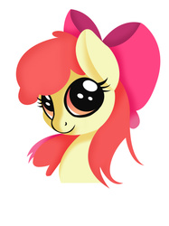 Size: 422x563 | Tagged: safe, artist:theotherdash, apple bloom, g4, female, portrait, simple background, solo, white background