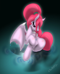 Size: 2045x2500 | Tagged: safe, artist:miniferu, oc, oc only, oc:mili, demon pony, high res, solo, wet