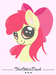 Size: 422x563 | Tagged: safe, artist:theotherdash, apple bloom, g4, cute, ear fluff, female, looking at you, portrait, smiling, solo