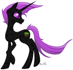 Size: 900x872 | Tagged: safe, artist:missitofu, enderman, enderpony, pony, unicorn, colored sclera, crossover, endermane, minecraft, ponified, purple eyes, simple background, solo, transparent background