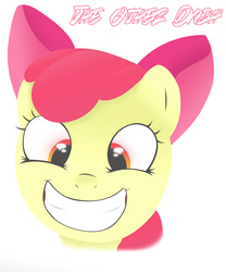 Size: 1833x2201 | Tagged: safe, artist:theotherdash, apple bloom, g4, female, grin, portrait, simple background, solo, white background