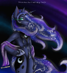 Size: 1572x1715 | Tagged: safe, artist:cross-the-swirl, princess luna, pony, semi-anthro, g4, arm hooves, bipedal, female, jewelry, regalia, solo