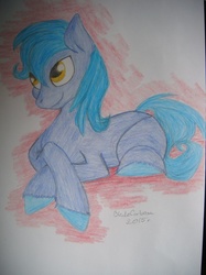 Size: 677x903 | Tagged: safe, artist:bleulecorbeau, oc, oc only, oc:dayandey, earth pony, pony, blue, drawing, math, solo, traditional art