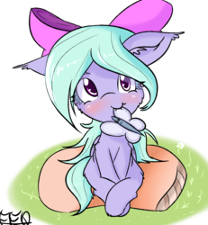 Size: 2500x2700 | Tagged: safe, artist:freefraq, flitter, butterfly, pony, g4, blushing, cute, ear fluff, female, filly, flitterbetes, freefraq is trying to murder us, high res, mouth hold, pillow, plushie, simple background, sitting, solo, transparent background