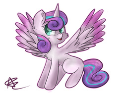 Size: 1600x1200 | Tagged: safe, artist:bunnzee, princess flurry heart, g4, season 6, female, simple background, solo, spread wings