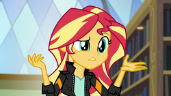 Size: 1280x720 | Tagged: safe, screencap, sunset shimmer, equestria girls, g4, my little pony equestria girls: friendship games, confused, female, solo