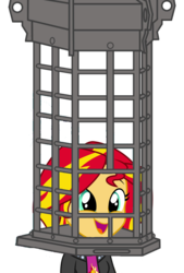 Size: 1500x2216 | Tagged: safe, sunset shimmer, equestria girls, g4, bloodborne, cage, cage of mensis, crossover, female, micolash, simple background, solo, transparent background