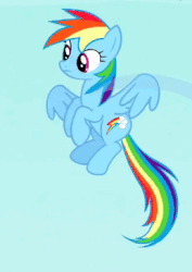 Size: 258x365 | Tagged: safe, screencap, rainbow dash, pony, g4, it ain't easy being breezies, animated, female, flying, gif