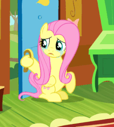 Size: 365x406 | Tagged: safe, screencap, fluttershy, pony, g4, it ain't easy being breezies, animated, crying, female, sad