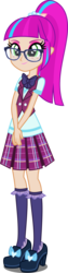 Size: 1347x5316 | Tagged: safe, edit, vector edit, sour sweet, equestria girls, g4, my little pony equestria girls: friendship games, clothes, crystal prep academy uniform, female, glasses, human coloration, school uniform, simple background, solo, transparent background, tumblr sour sweet, vector