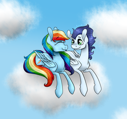 Size: 850x800 | Tagged: safe, artist:galopade, rainbow dash, soarin', pony, g4, female, male, ship:soarindash, shipping, straight