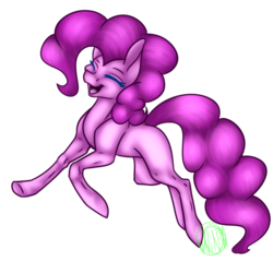 Size: 1000x1000 | Tagged: safe, artist:immagoddampony, pinkie pie, earth pony, pony, g4, eyes closed, female, missing cutie mark, prancing, simple background, solo, transparent background
