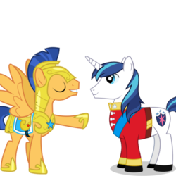 Size: 620x620 | Tagged: safe, flash sentry, shining armor, g4, armor, captain armor and guard sentry, clothes, tunic, uniform