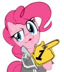 Size: 334x373 | Tagged: safe, artist:0r0ch1, edit, pinkie pie, g4, check em, dubs guy, female, number one, patrick bateman, ponk, simple background, solo, transparent background