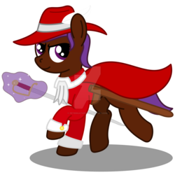 Size: 1024x1024 | Tagged: safe, artist:peternators, oc, oc only, oc:eliyora, cape, clothes, eliyora, hat, magic, red mage, smiling, solo, sword, weapon