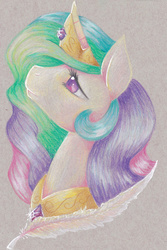 Size: 1024x1530 | Tagged: safe, artist:mapony240, princess celestia, g4, female, solo, traditional art