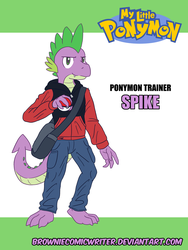 Size: 1024x1365 | Tagged: safe, artist:greenlinzerd, spike, dragon, anthro, g4, anthro dragon, clothes, crossover, hoodie, looking at you, male, my little ponymon, older, older spike, poké ball, pokémon, pokémon trainer, solo, teenage spike, teenaged dragon, teenager