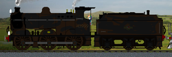 Size: 836x280 | Tagged: safe, artist:westrail642fan, rainbow dash, oc, oc:fowler 4f 43999, oc:westrail 644, g4, british rail, british railways, class 19, countryside, england, fowler, fowler 4f, locomotive, my little pony: origins, realistic background, steam engine, steam locomotive, train, westrail