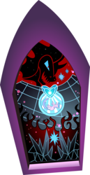 Size: 1291x2500 | Tagged: safe, artist:bluetech, king sombra, twilight sparkle, g4, the crystal empire, .svg available, bad end, defeated, doom, failed the test, falling, inkscape, simple background, stained glass, the bad guy wins, transparent background, vector