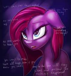 Size: 1024x1086 | Tagged: safe, artist:elzzombie, pinkie pie, g4, depression, feels, female, pinkamena diane pie, safe but monumentally depressing, solo